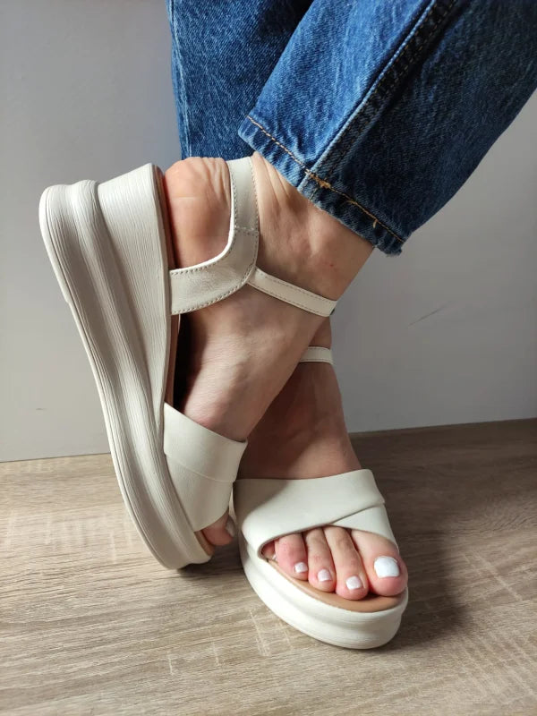 SANDALE CASUAL DAMA FORMAZIONE 49009 CREM - imagine 4