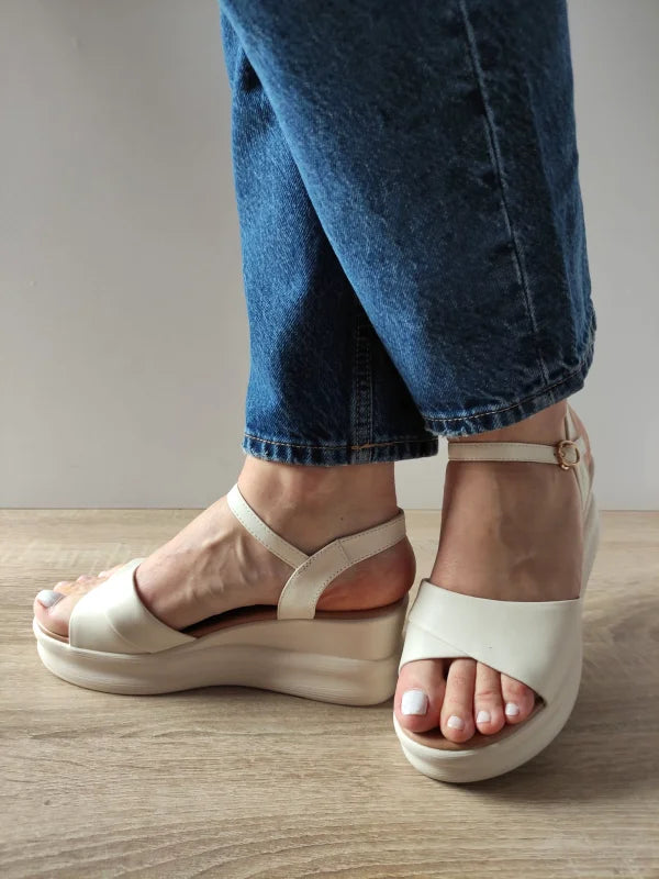 SANDALE CASUAL DAMA FORMAZIONE 49009 CREM - imagine 2