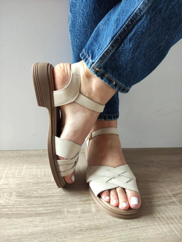 SANDALE CASUAL DAMA FORMAZIONE 5251 CREM - imagine 3