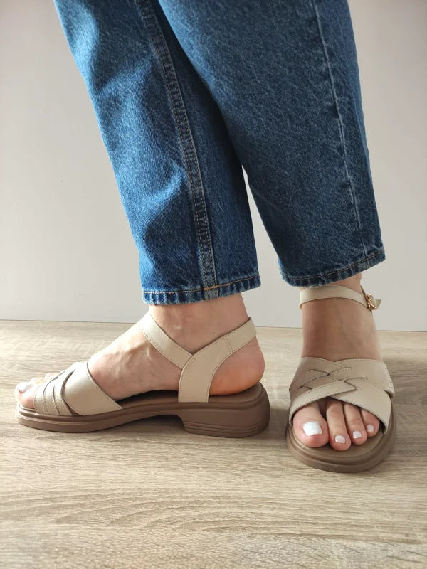 SANDALE CASUAL DAMA FORMAZIONE 5251 CREM - imagine 2