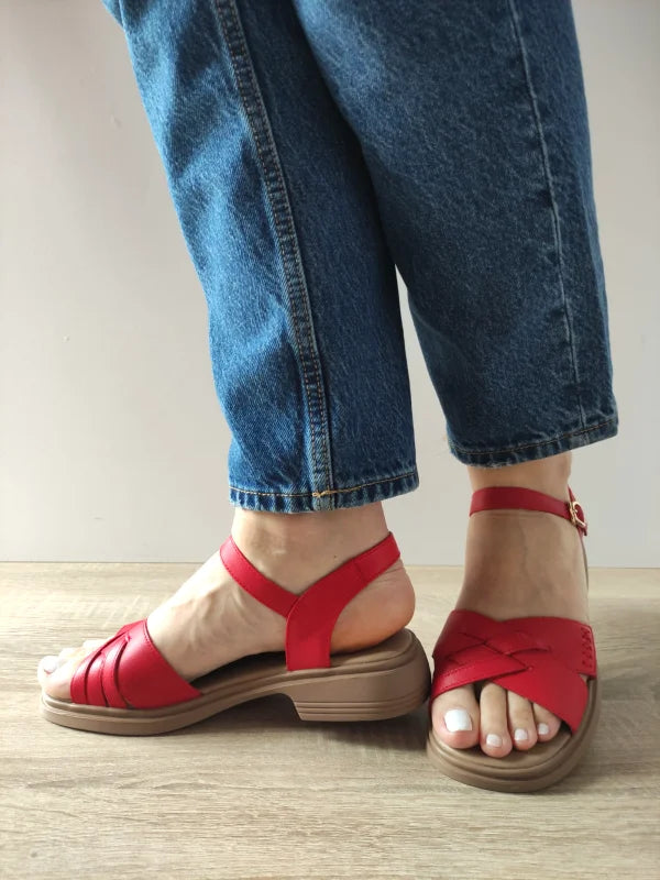 SANDALE CASUAL DAMA FORMAZIONE 5251 ROSII - imagine 2