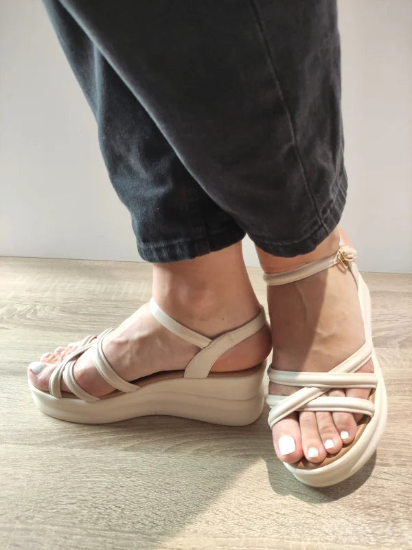 SANDALE CASUAL DAMA FORMAZIONE 991-1 CREM - imagine 2
