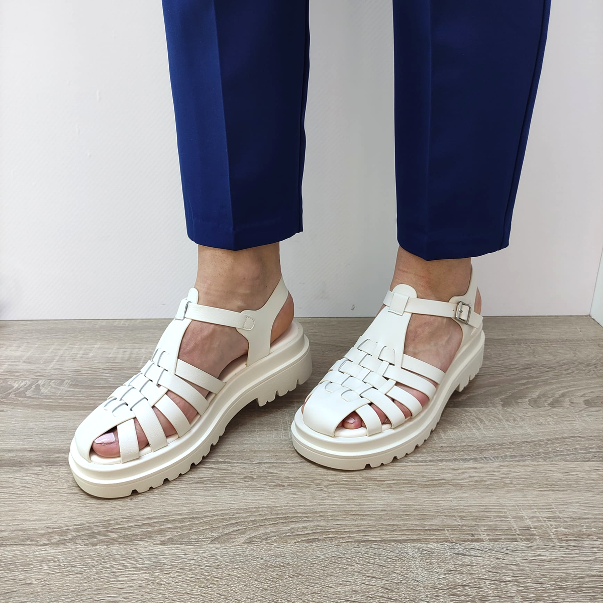 SANDALE CASUAL DAMA FORMAZIONE 31862 CREM - imagine 4
