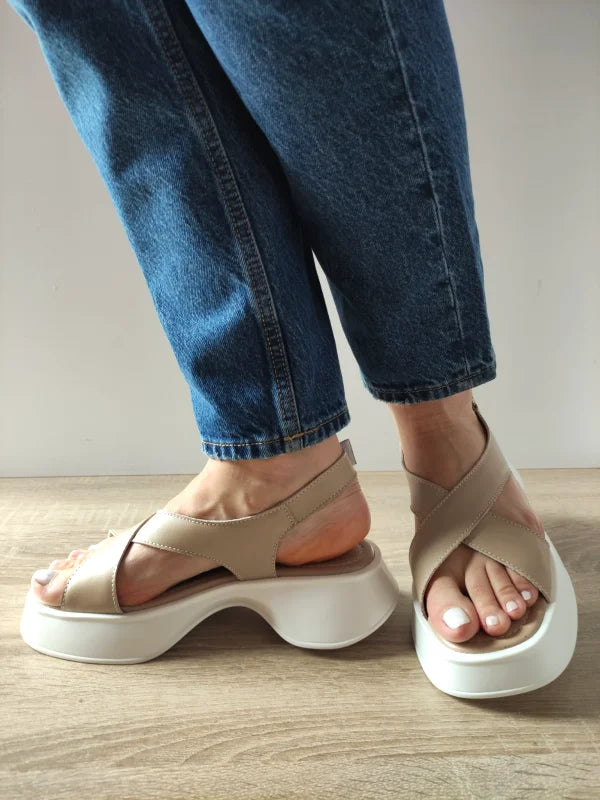 SANDALE CASUAL DAMA FORMAZIONE K249-2 APRICOT - imagine 2