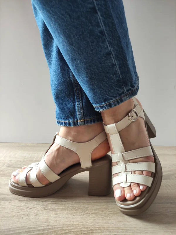 SANDALE CASUAL DAMA FORMAZIONE TP1007-2 CREM - imagine 2