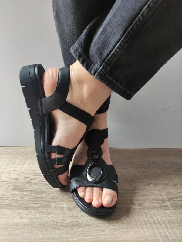 SANDALE CASUAL DAMA JANA 28264-44 NEGRE - imagine 3