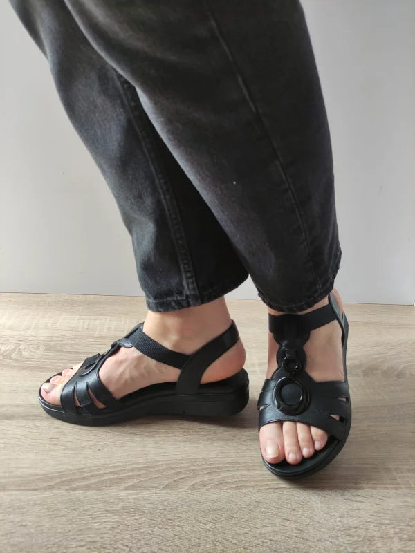 SANDALE CASUAL DAMA JANA 28264-44 NEGRE - imagine 2