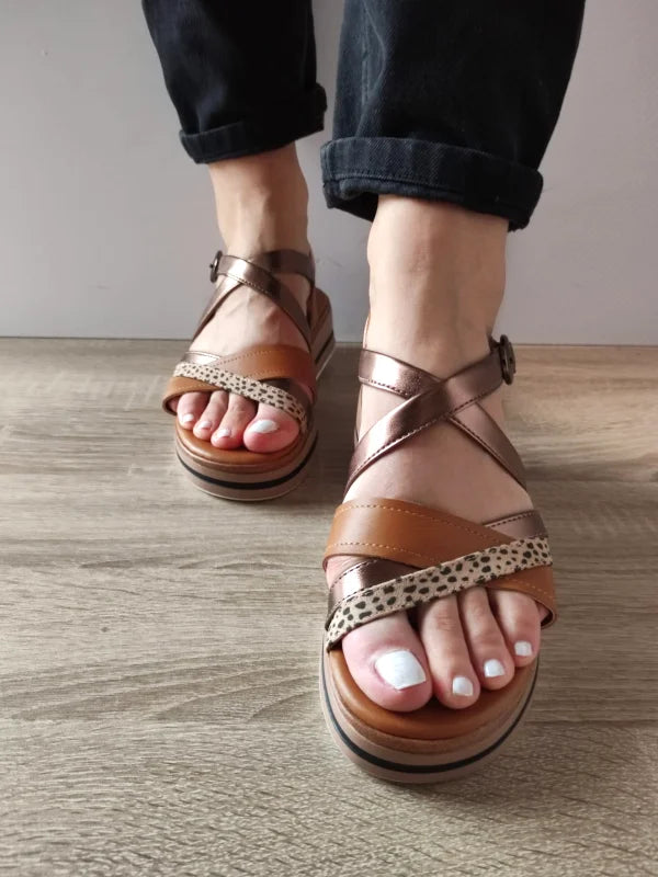 SANDALE CASUAL DAMA JANA 28267-44 MARO CU METALIC - imagine 3