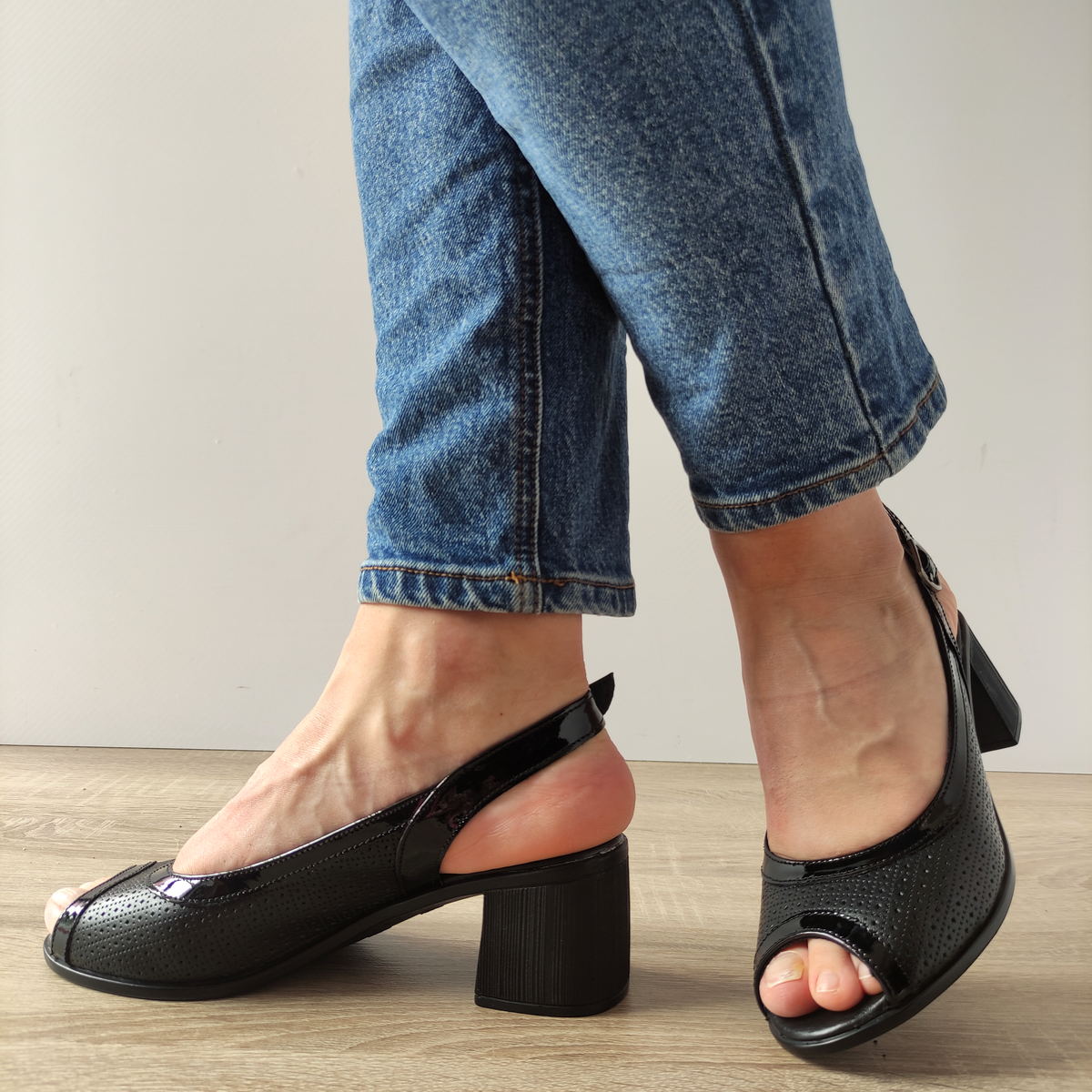 SANDALE CASUAL DAMA NICOLIS 178922 NEGRE + LAC - imagine 2
