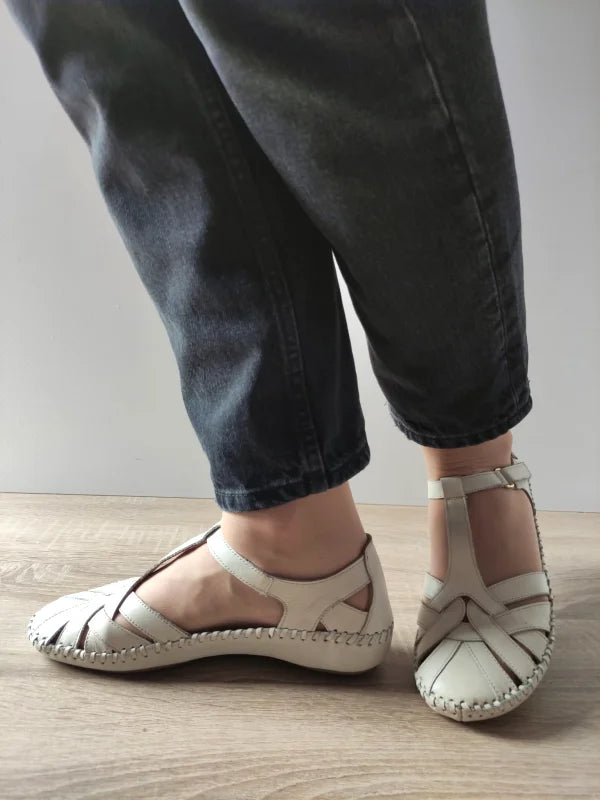 SANDALE CASUAL DAMA PIKOLINOS 655-0732ST CREM NATA - imagine 2