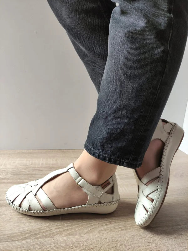 SANDALE CASUAL DAMA PIKOLINOS 655-0732ST CREM NATA - imagine 3