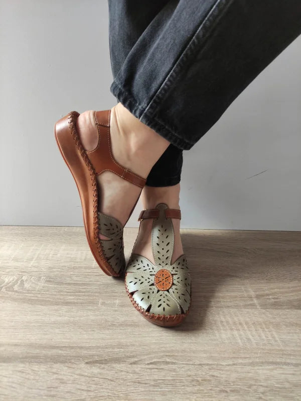 SANDALE CASUAL DAMA PIKOLINOS 655-0841C1 MARO + OLIVE - imagine 3