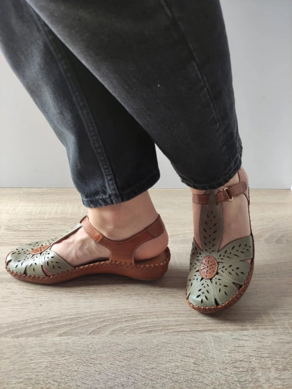 SANDALE CASUAL DAMA PIKOLINOS 655-0841C1 MARO + OLIVE - imagine 2