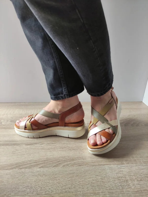 SANDALE CASUAL DAMA PIKOLINOS W4N-0650C1 BRANDY + CIT - imagine 2