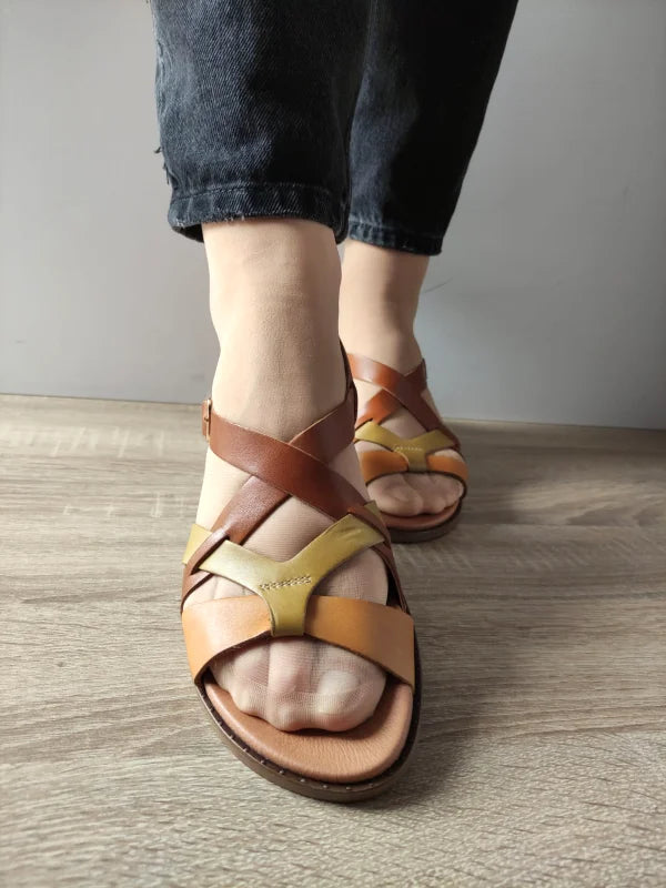 SANDALE CASUAL DAMA PIKOLINOS W8Q-0894C1 BRANDY CU OLIVE - imagine 4