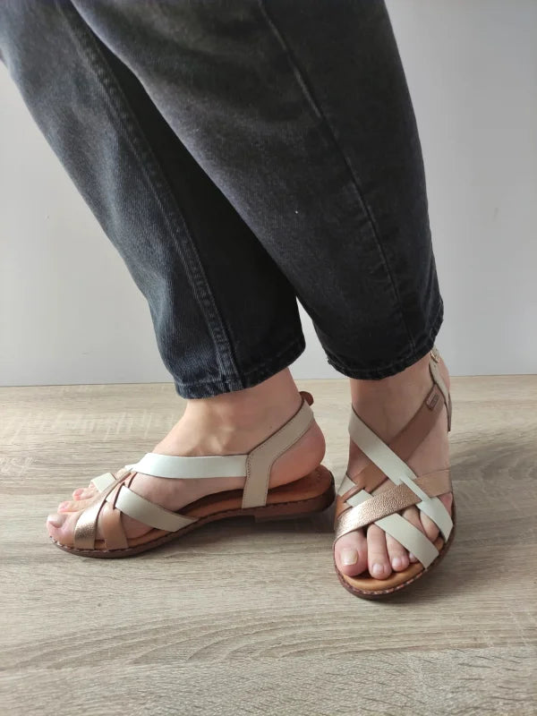 SANDALE CASUAL DAMA PIKOLINOS WOX-0556C3 BEJ + COMB - imagine 2