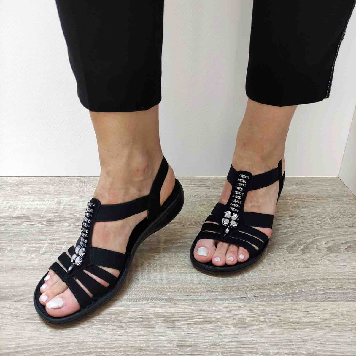 SANDALE CASUAL DAMA RIEKER 60806-00 NEGRE - imagine 5