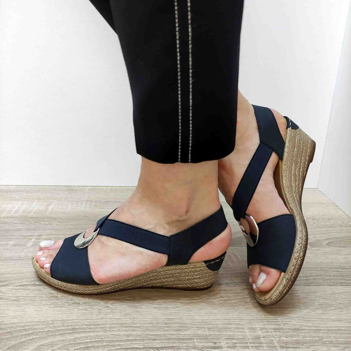 SANDALE CASUAL DAMA RIEKER 624H6-14 ALBASTRE - imagine 2