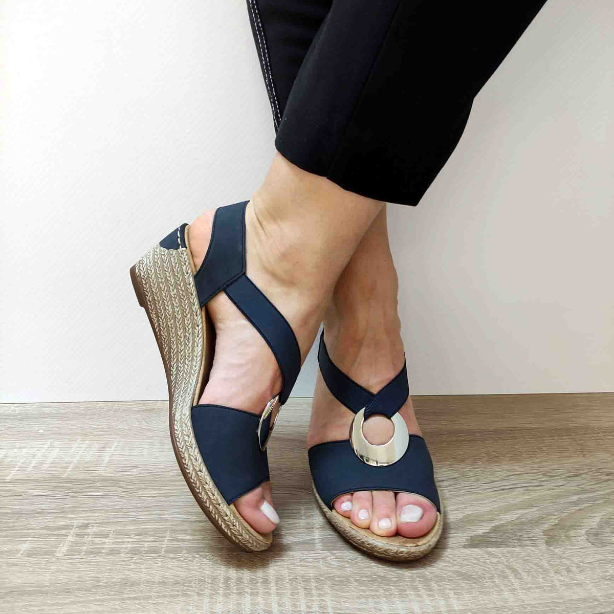 SANDALE CASUAL DAMA RIEKER 624H6-14 ALBASTRE - imagine 3
