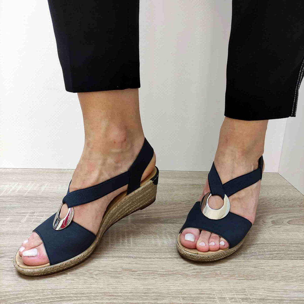 SANDALE CASUAL DAMA RIEKER 624H6-14 ALBASTRE - imagine 4