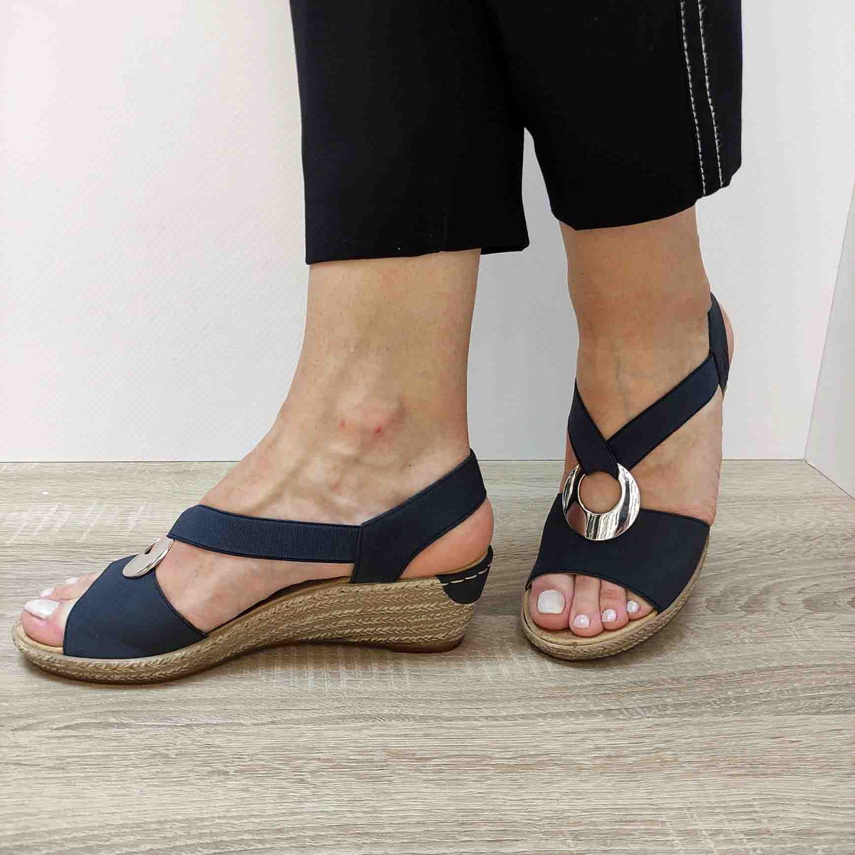 SANDALE CASUAL DAMA RIEKER 624H6-14 ALBASTRE - imagine 5