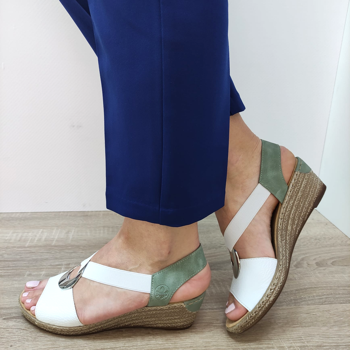 SANDALE CASUAL DAMA RIEKER 624H6-80 ALBE - imagine 2