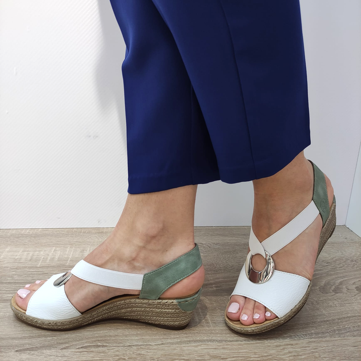 SANDALE CASUAL DAMA RIEKER 624H6-80 ALBE - imagine 3