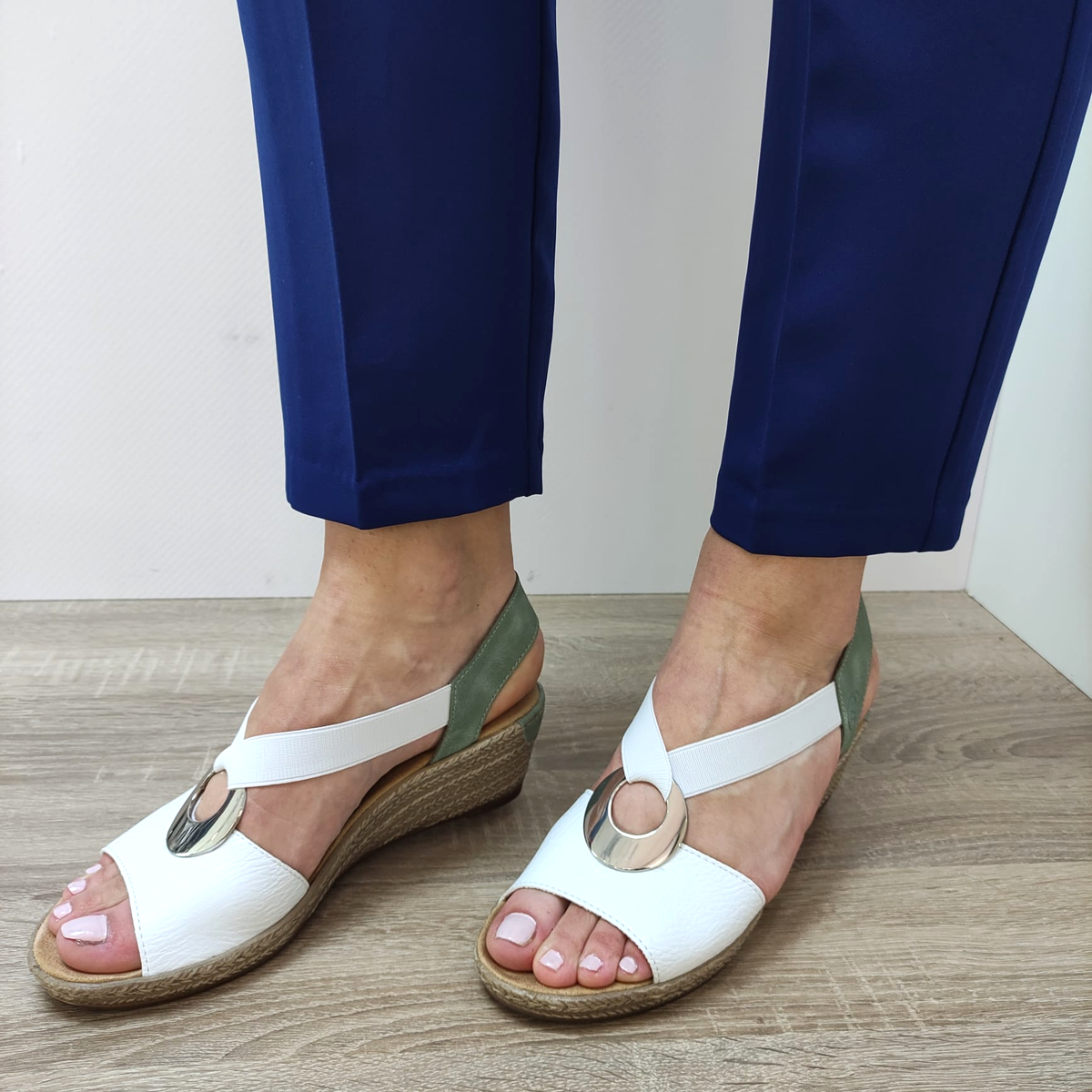 SANDALE CASUAL DAMA RIEKER 624H6-80 ALBE - imagine 4
