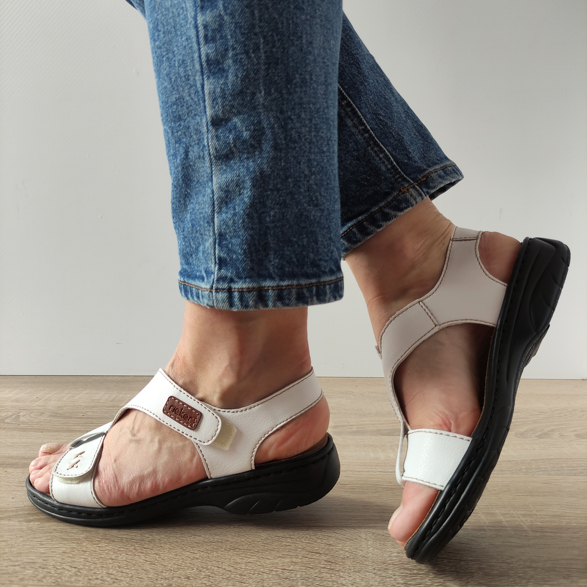 SANDALE CASUAL DAMA RIEKER 64577-80 ALBE - imagine 3