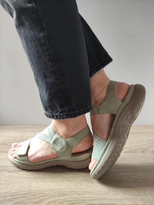 SANDALE CASUAL DAMA RIEKER 64870-52 VERZI DESCHIS - imagine 5