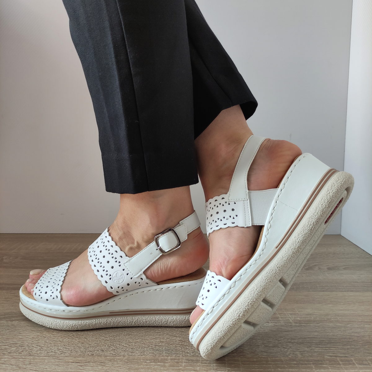 SANDALE CASUAL DAMA RIEKER 67704-80 ALBE - imagine 3