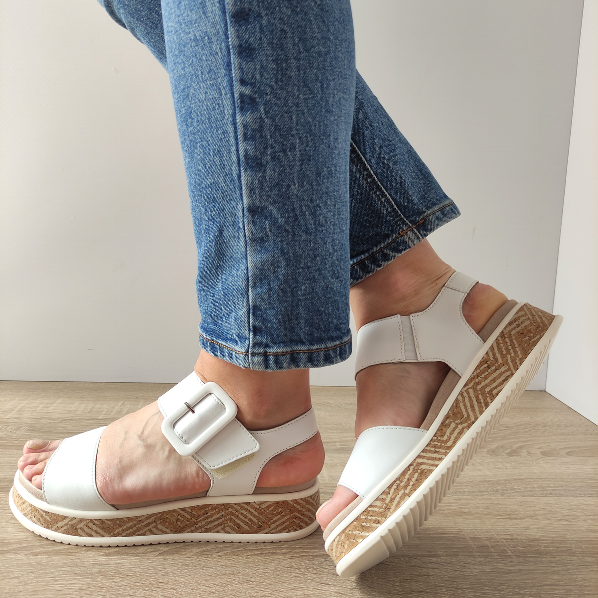 SANDALE CASUAL DAMA RIEKER W0800-80 ALBE - imagine 2
