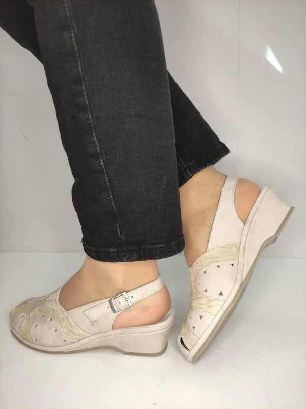 SANDALE CASUAL DAMA SUAVE 0019PT ROMA 52-N CREM - imagine 2