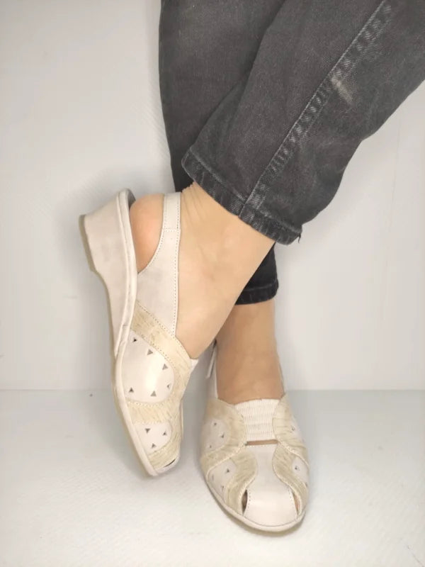 SANDALE CASUAL DAMA SUAVE 0019PT ROMA 52-N CREM - imagine 5