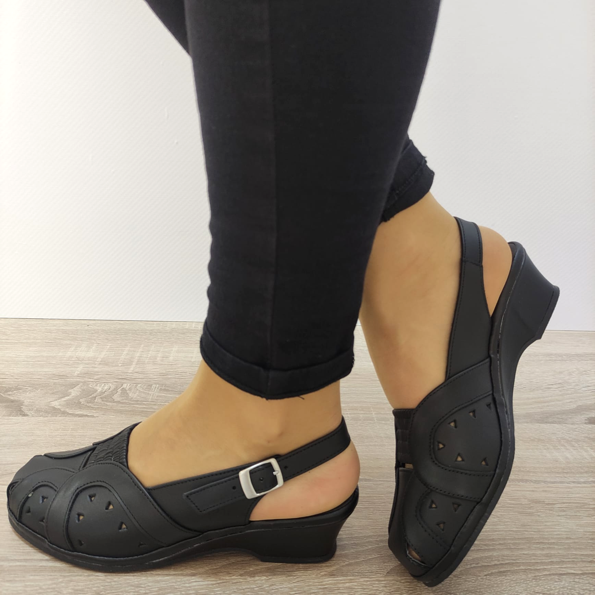 SANDALE CASUAL DAMA SUAVE 0019T 01-N NEGRE - imagine 2