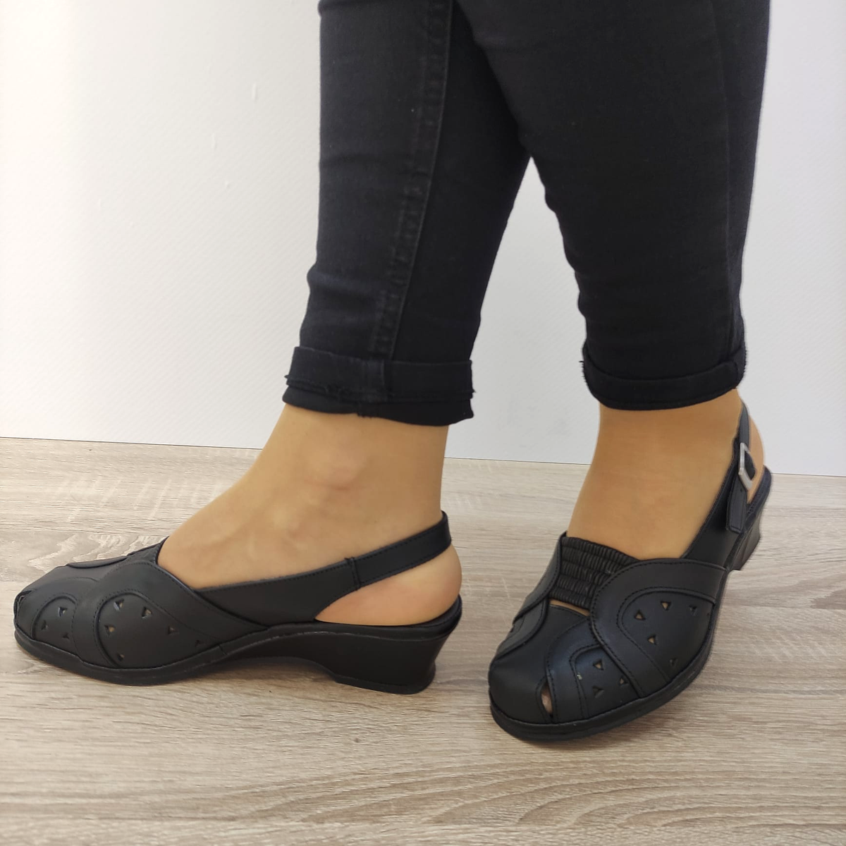 SANDALE CASUAL DAMA SUAVE 0019T 01-N NEGRE - imagine 3