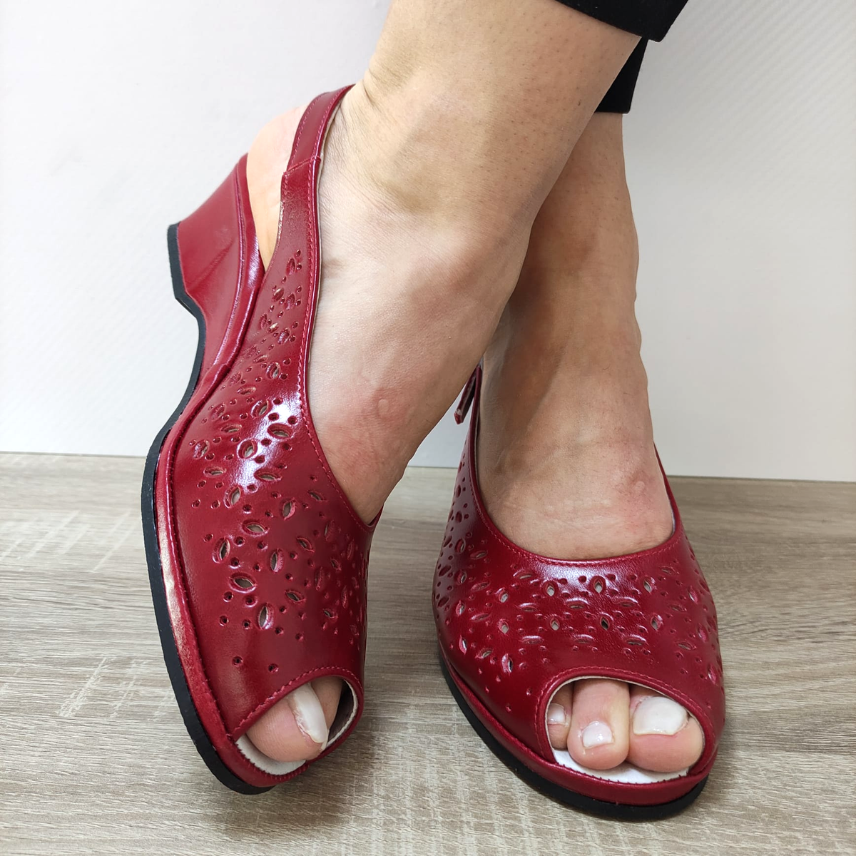 SANDALE CASUAL DAMA SUAVE 0279P ROMA 05-N BORDO - imagine 4