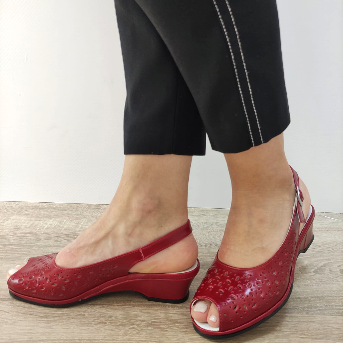 SANDALE CASUAL DAMA SUAVE 0279P ROMA 05-N BORDO - imagine 3
