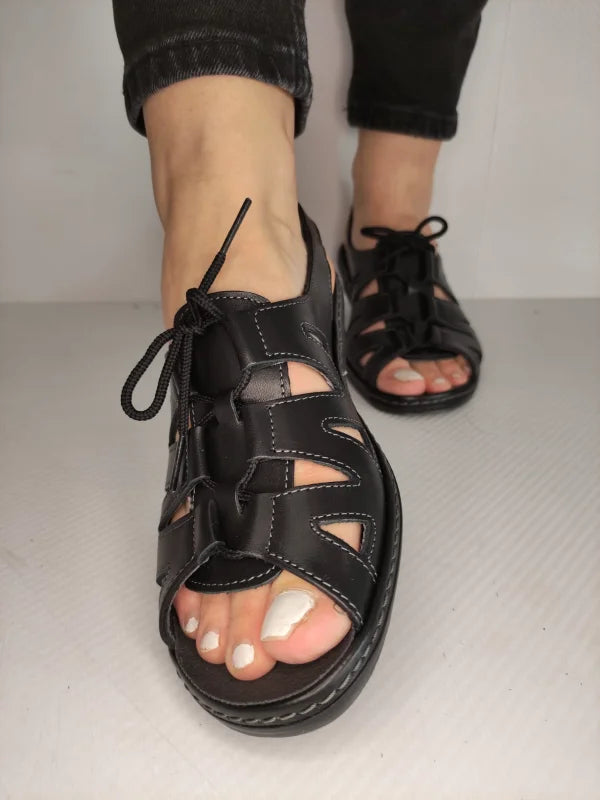 SANDALE CASUAL DAMA SUAVE 0904PT PARIS 01-N NEGRE - imagine 4