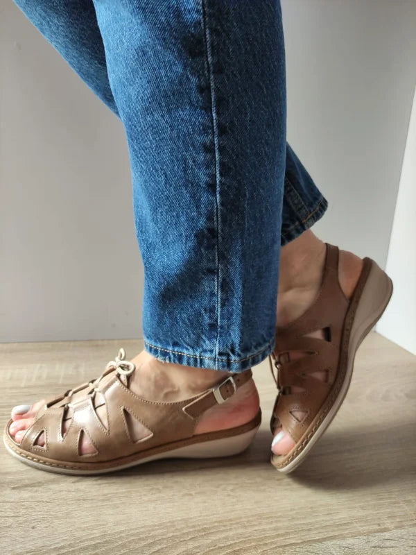 SANDALE CASUAL DAMA SUAVE 0904PT PARIS 30-N MARO INCHIS - imagine 4