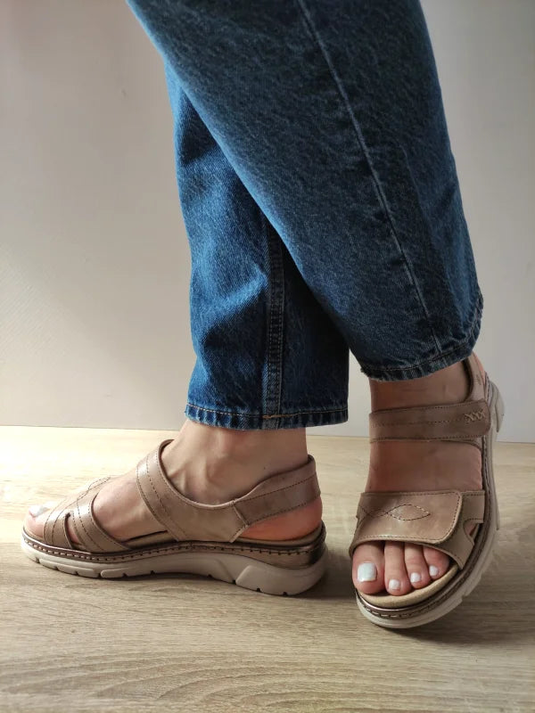 SANDALE CASUAL DAMA SUAVE 12500VT MOSTAR 03-N BEJ - imagine 2