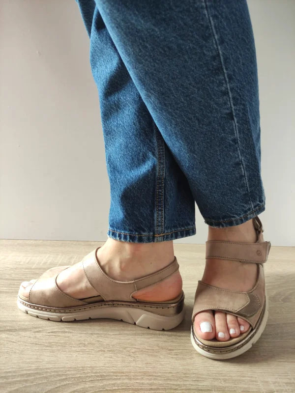 SANDALE CASUAL DAMA SUAVE 12501VT MOSTAR 03-N BEJ - imagine 2