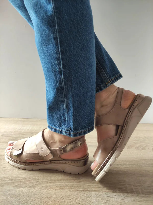 SANDALE CASUAL DAMA SUAVE 12501VT MOSTAR 03-N BEJ - imagine 3