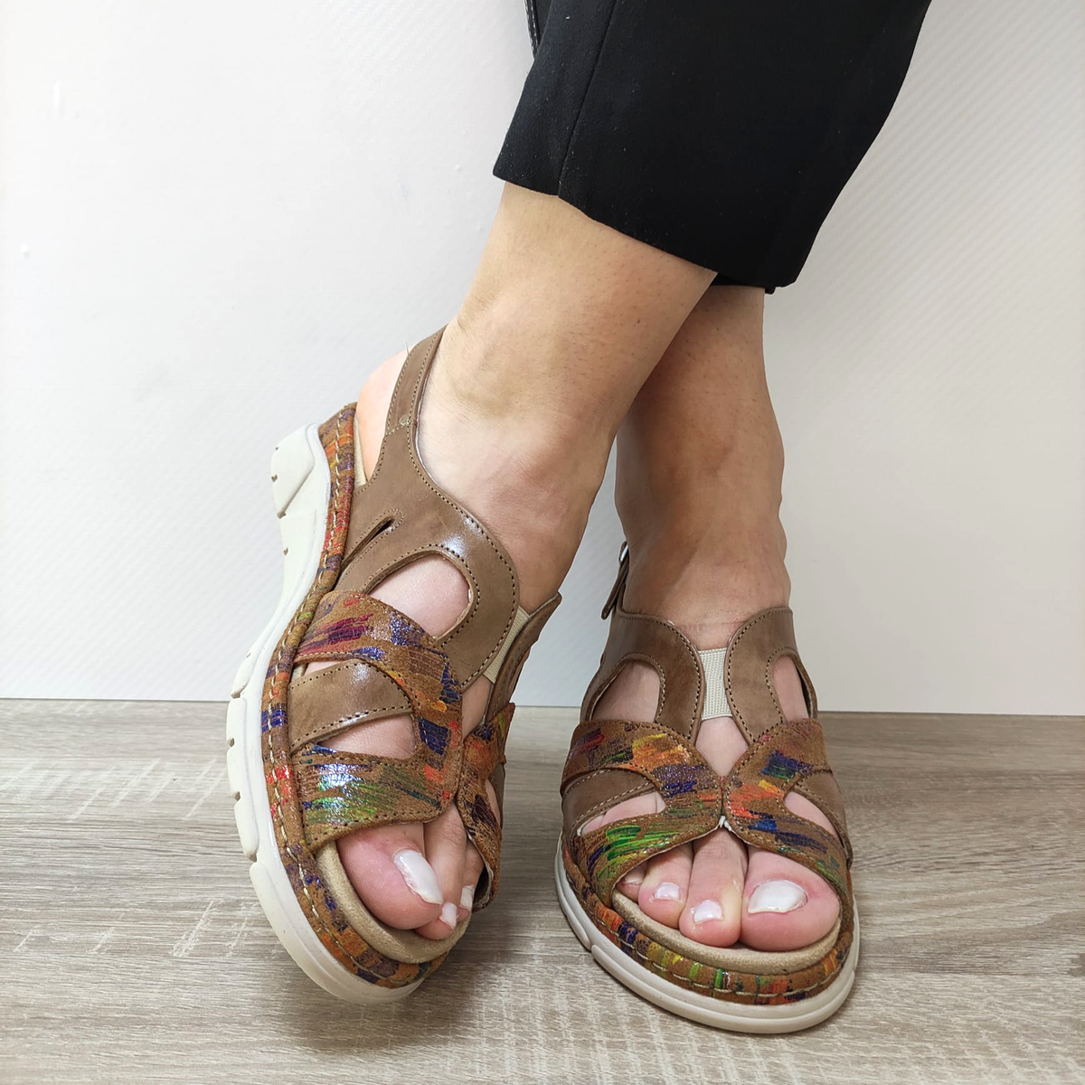 SANDALE CASUAL DAMA SUAVE 12503VT MOSTAR 76-N MARO - imagine 4