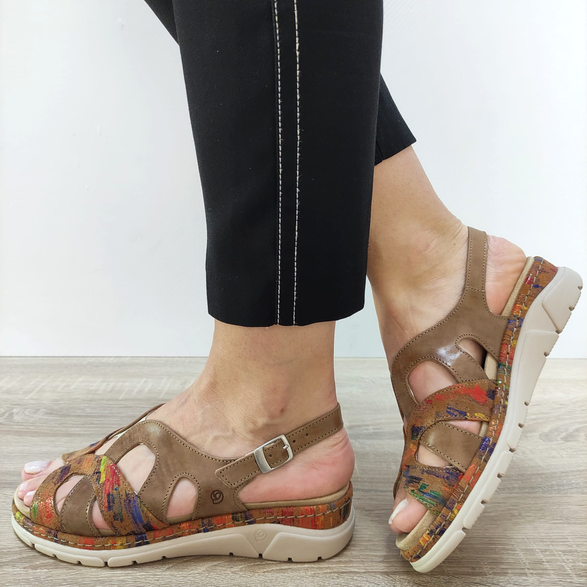 SANDALE CASUAL DAMA SUAVE 12503VT MOSTAR 76-N MARO - imagine 2