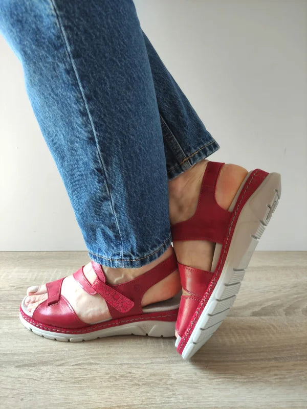 SANDALE CASUAL DAMA SUAVE 12522VT MOSTAR 05-N ROSII INCHIS - imagine 3