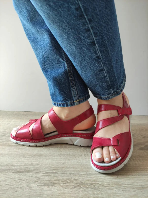SANDALE CASUAL DAMA SUAVE 12522VT MOSTAR 05-N ROSII INCHIS - imagine 2