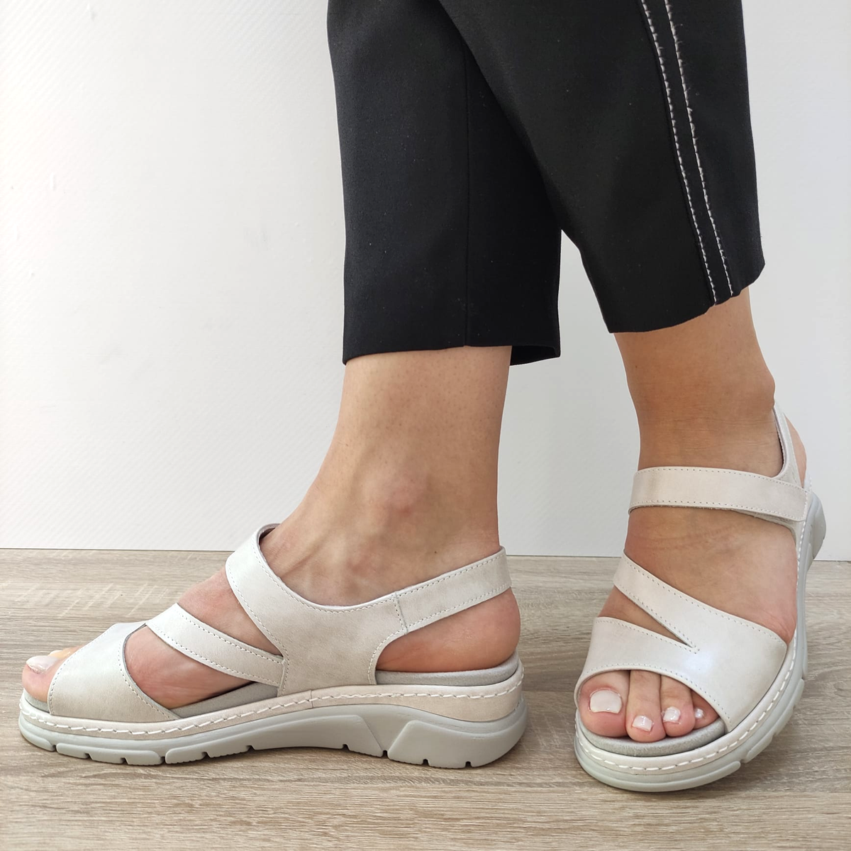 SANDALE CASUAL DAMA SUAVE 12523T MOSTAR C5-N GRI DESCHIS - imagine 7
