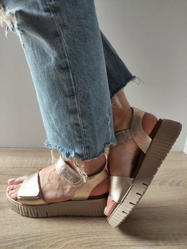 SANDALE CASUAL DAMA TAMARIS 88720-44 GOLD - imagine 3