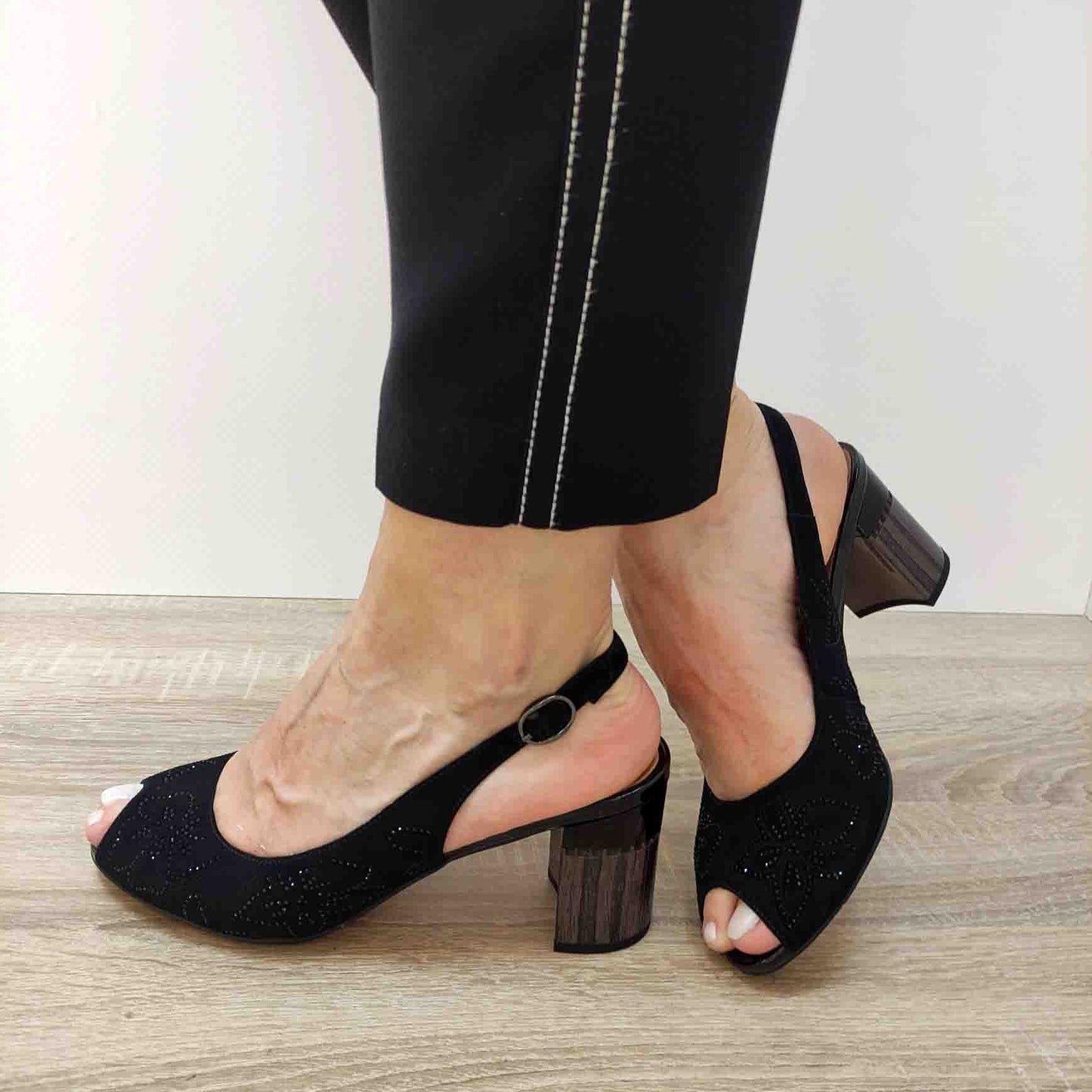 SANDALE ELEGANTE DAMA EPICA 20039B 01-I NEGRE VELUR - imagine 2